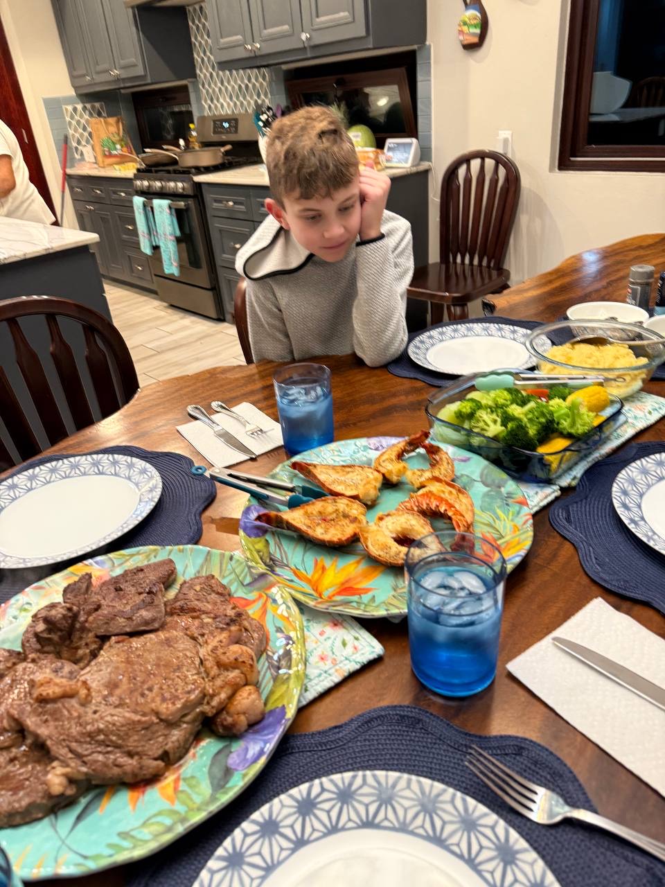 Juana's amazing lobster and steak dinner
