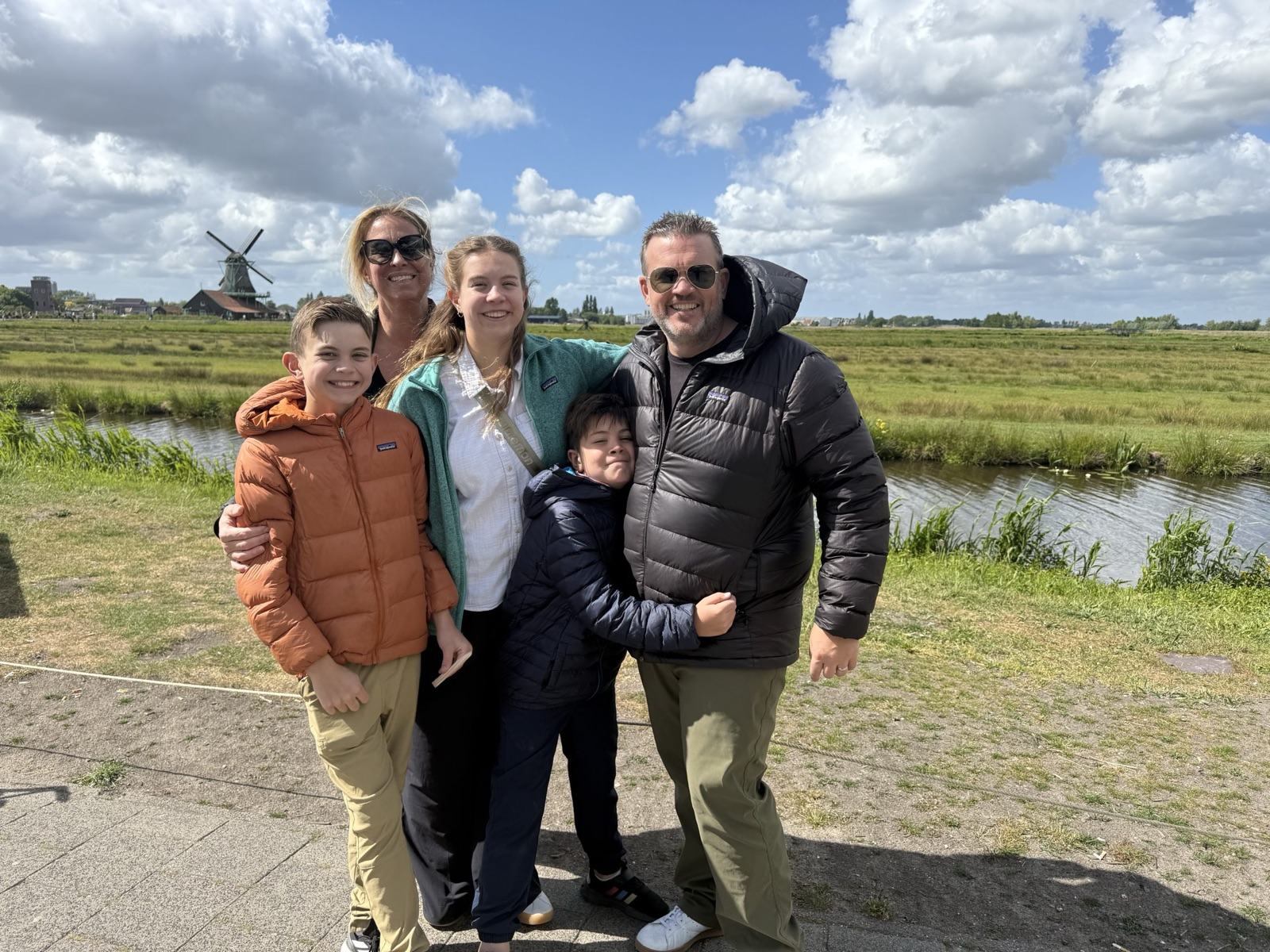 Family at Zaanse Schans Windmills