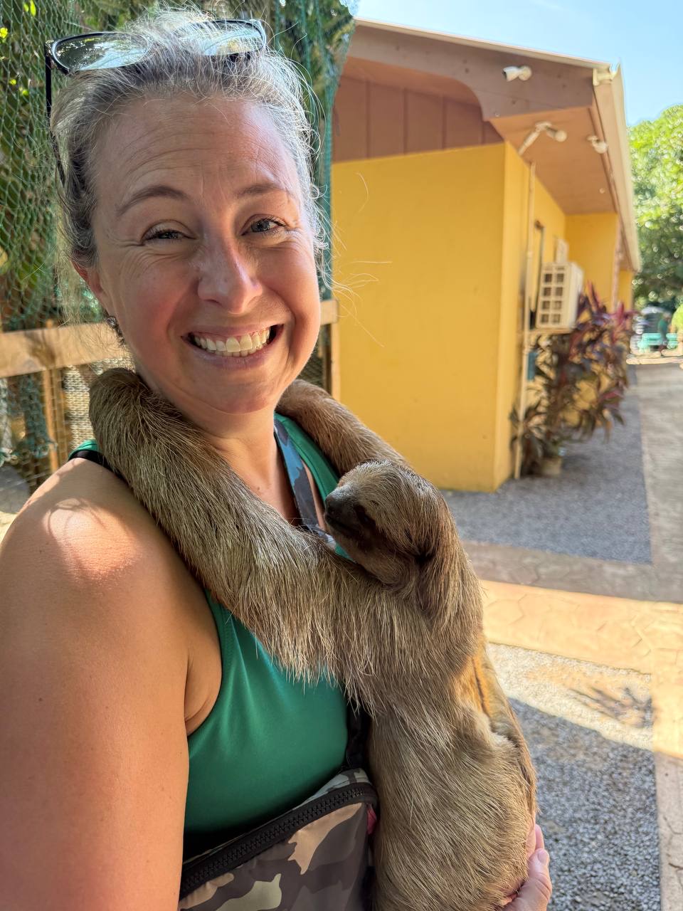 Another sloth hug at Bodden Tours