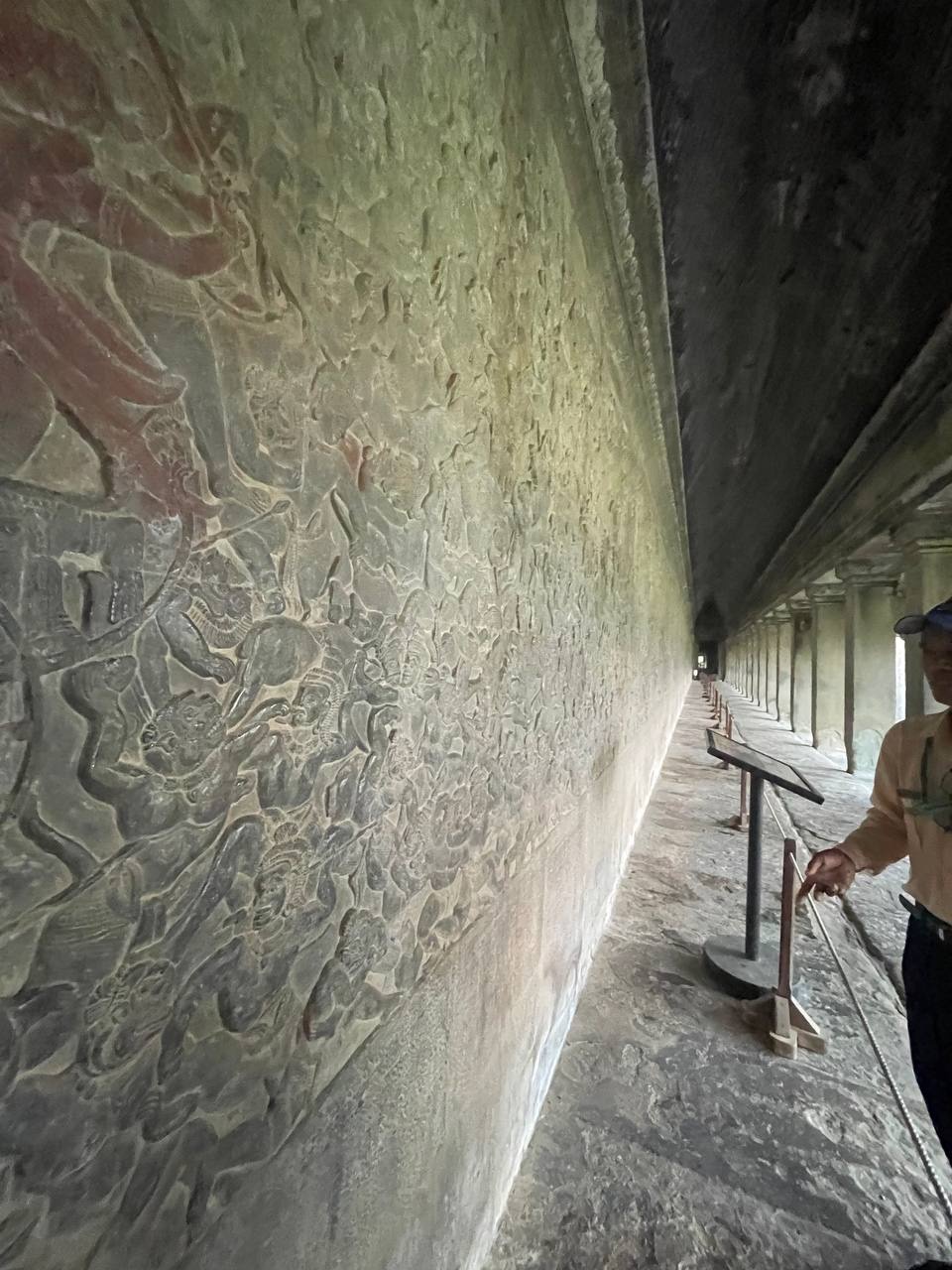 The extensive carved galleries
