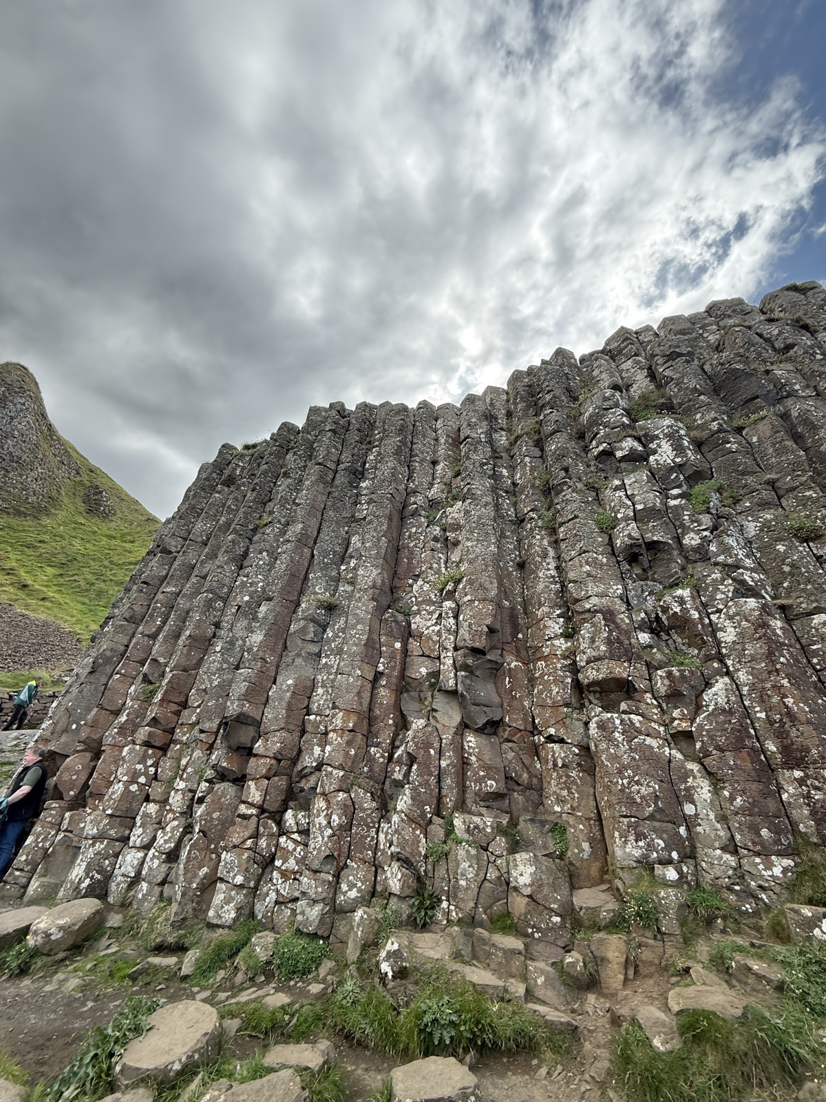 The columns stacked up the cliff