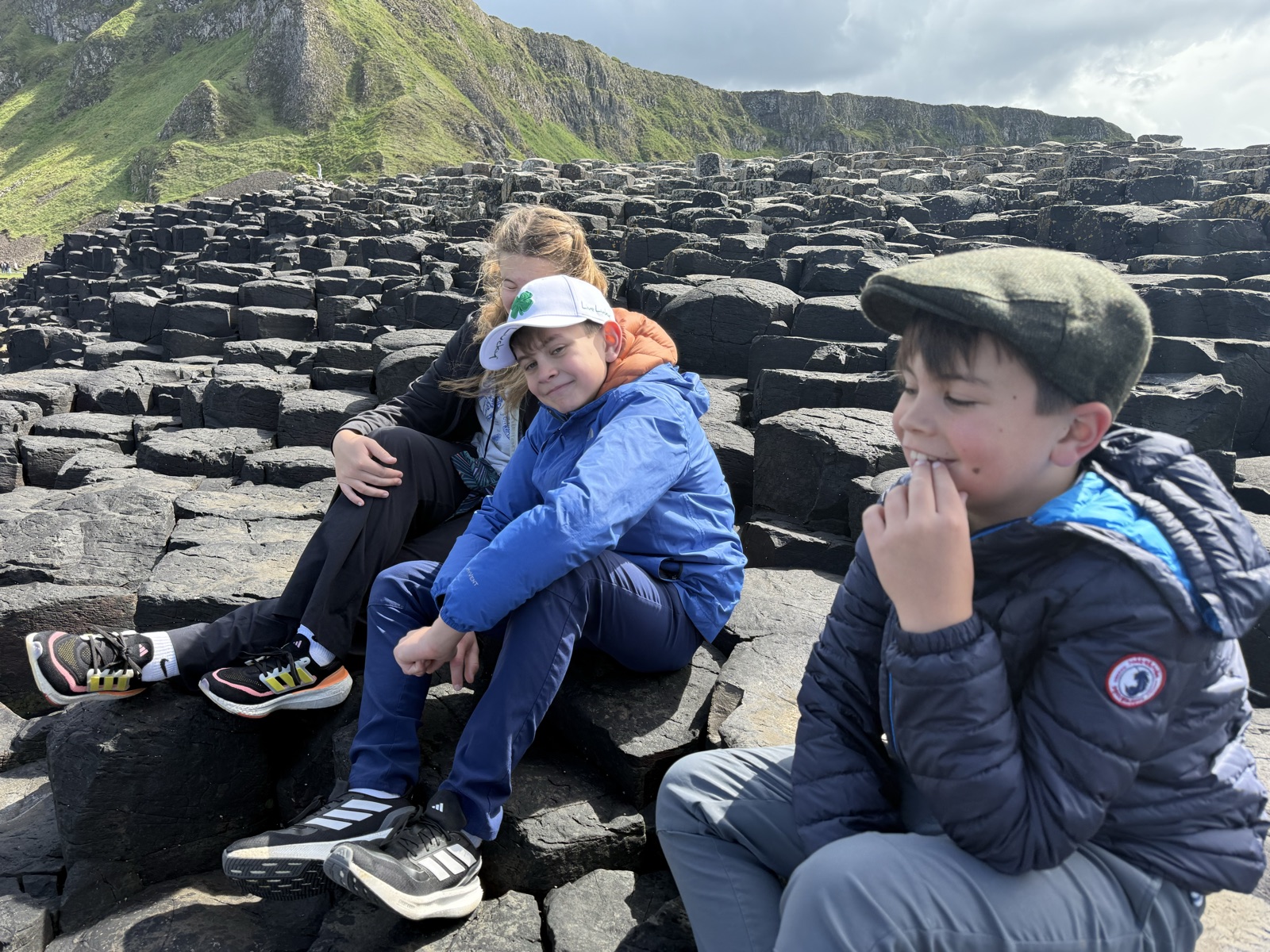 Climbing on the basalt columns