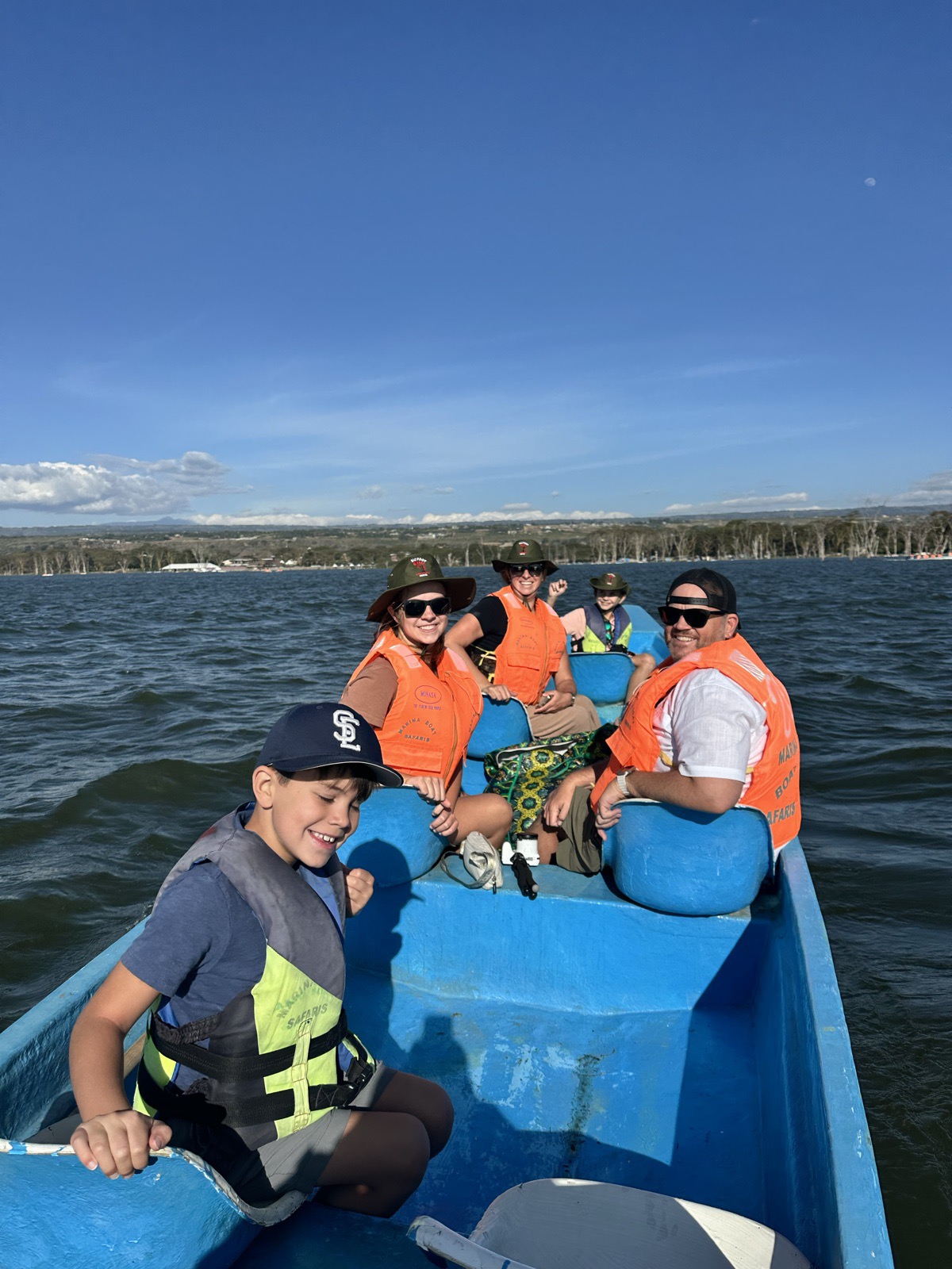 Out on Lake Naivasha in life jackets